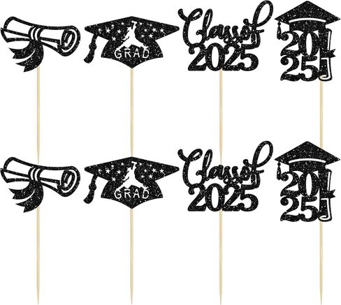 36 Pack 2025 تخرج موضوع Cupcake Toppers Glitter Class of 2025 Diploma Capcake Capcake يختار 2025 تخرج تخرج الكعكة الزخارف اللوازم الوردي in Saudi Arabia