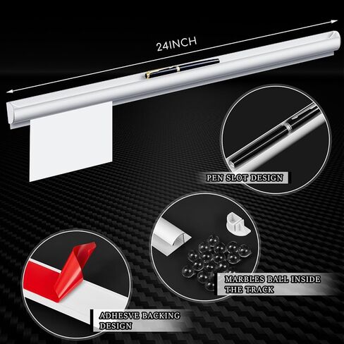Henoyso 2 Pieces Restaurant Ticket Holder Receipt Holder Aluminum Order ticket Rack Silver Kitchen Slide Check Rack for Office Cafes Pubs(16 Inch,Square) in Kuwait