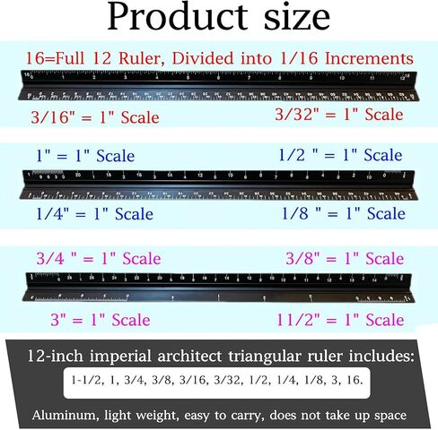 الحاكم المعماري ، 12 '' 'Imperial Architect Scale ، حاكم مهندس الألومنيوم ، حاكم مقياس للمخططات ، حاكم مقياس المعادن ، حاكم الهندسة المعمارية ، حاكم صياغة المثلث (الأزرق) in Kuwait