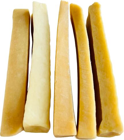 Snow Hill Natural Himalayan Dried Yak Cheese Dog Chews Medium 2 Pcs Long Lasting Organic Protein-Rich Yak Cheese Golden Bone Yaky Cheese Strong Dog Chews Treats of Himalayas in Kuwait