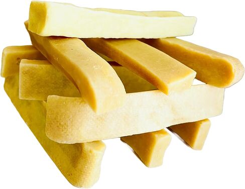 Snow Hill Natural Himalayan Dried Yak Cheese Dog Chews Medium 2 Pcs Long Lasting Organic Protein-Rich Yak Cheese Golden Bone Yaky Cheese Strong Dog Chews Treats of Himalayas in Kuwait