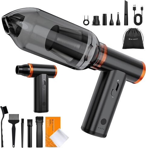 K & F Concept Electric Compressed Air Duster | 300000 دورة في الدقيقة مكنسة كهربائية | 3 ترس قابلة للتعديل | طاقة الرياح الفائقة | محرك بدون فرش قابل لإعادة الشحن | لتنظيف الكمبيوتر العميق ، لوحة المفاتيح ، السيارة ، المنزل ، في الهواء الطلق in Saudi Arabia
