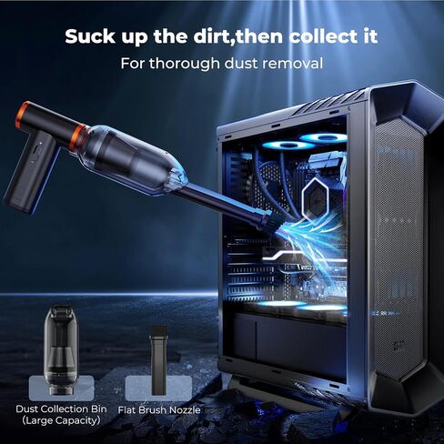 K & F Concept Electric Compressed Air Duster | 300000 دورة في الدقيقة مكنسة كهربائية | 3 ترس قابلة للتعديل | طاقة الرياح الفائقة | محرك بدون فرش قابل لإعادة الشحن | لتنظيف الكمبيوتر العميق ، لوحة المفاتيح ، السيارة ، المنزل ، في الهواء الطلق in Saudi Arabia