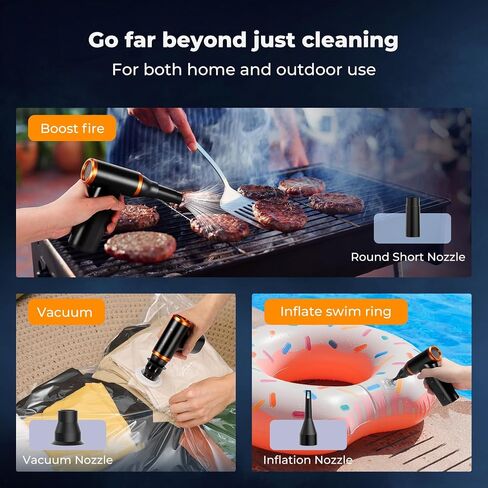 K & F Concept Electric Compressed Air Duster | 300000 دورة في الدقيقة مكنسة كهربائية | 3 ترس قابلة للتعديل | طاقة الرياح الفائقة | محرك بدون فرش قابل لإعادة الشحن | لتنظيف الكمبيوتر العميق ، لوحة المفاتيح ، السيارة ، المنزل ، في الهواء الطلق in Saudi Arabia
