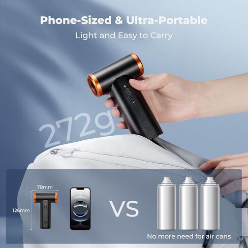 K & F Concept Electric Compressed Air Duster | 300000 دورة في الدقيقة مكنسة كهربائية | 3 ترس قابلة للتعديل | طاقة الرياح الفائقة | محرك بدون فرش قابل لإعادة الشحن | لتنظيف الكمبيوتر العميق ، لوحة المفاتيح ، السيارة ، المنزل ، في الهواء الطلق in Saudi Arabia
