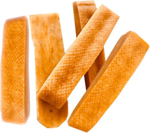 Snow Hill Natural Himalayan Dried Yak Cheese Dog Chews Medium 2 Pcs Long Lasting Organic Protein-Rich Yak Cheese Golden Bone Yaky Cheese Strong Dog Chews Treats of Himalayas in Kuwait