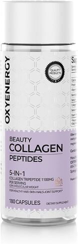 OXYENERGY Collagen Peptides Capsules for Women, 800mg Hydrolyzed Collagen(Types I) Supplements with Elastin Peptides, 60 Collagen Pills to Promotes Hair, Nail, Skin, Colágeno en Capsulas in Kuwait