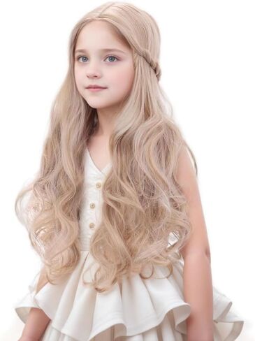 DUDUWIG Black Wig with Braids for Kid Girls Long Black Braids Wig with Bangs Long Pigtails Wig for Cosplay Costume Halloween Wig Hairnet Include in Kuwait