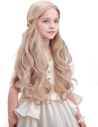 DUDUWIG Black Wig with Braids for Kid Girls Long Black Braids Wig with Bangs Long Pigtails Wig for Cosplay Costume Halloween Wig Hairnet Include in Kuwait