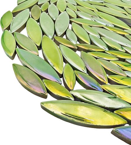 500g/1.1lb Willow Leaf Petal Shape Ceramic Mosaic,Irregular Mosaic Pieces for Home Decoration or DIY Crafts,Mosaic Making Supplies. (Ice Crystal Green) in Kuwait