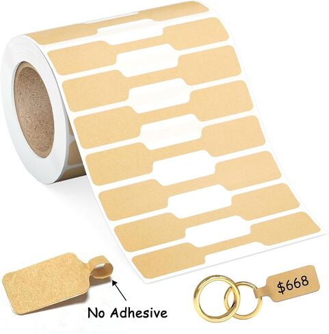 500Pcs Jewelry Price Tags Stickers Roll for Necklace Ring Display Labels, Rectangular Self Adhesive Indentification Tags, AveneMark Pricemarker Labels Accessories Display Paper (500Pcs Price Tags) in Kuwait