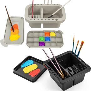 MyLifeunit Paint Brush Cleaner ، حامل فرشاة الطلاء 2 حزمة للطلاء (Gery and Black)