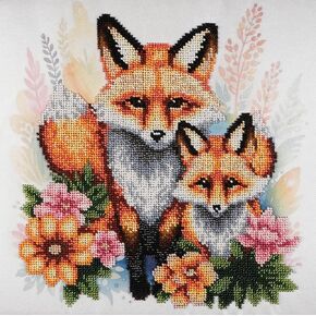 AllAboutEmbroideryUA Foxes Bead Embroidery kit DA-2114 Beaded Cross Stitch