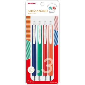 Zebra JJH72-4C-SE GEL PROINT PEN ، ساراسا نانو 0.01 بوصة (0.3 مم) ، مجموعة 4 ألوان ، منعشة