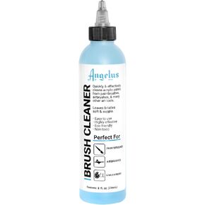 Angelus Airbrush Cleaner, 8 Ounce- Quick Acting Cleaning Solution for Airbrush Sprayers, Paint Brushes, Artist Tools Cleaner- Removes Water-Based Acrylic Paint, Makeup, Watercolors- Made in USA