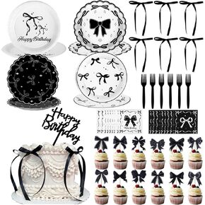 78pcs زخارف عيد ميلاد Coquette مع لوحات القوس الوردي مناديل ومسارات كب كيك لموضوع القوس coquett
