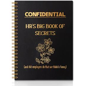 كتاب Hr Confidential HR's Big Secrets Gold Foil Hardcover 160 Pages Notebooks ، هدية ملهمة للموارد البشرية ، هدايا الموارد البشرية ، تاركًا شكرًا لك هدية لعامل الموارد البشرية ، هدية لبرنامج Headhunter