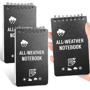 SIBBA 3 Pack Pack Broffior Notes ، All Weather 3 × 5 Pocket Notepad Notebook Notepads Mini Mini Mini مع صفحات مبطنة لمدرسة المكتب المنزلي في الهواء الطلق