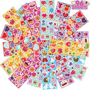 Linaye 100 Sheets ملصقات عيد الفصح للأطفال - 1100pcs ملصقات عيد الفصح المتنوعة بشكل كبير للبيض لعلاج سلة سلة الهدايا لحزب اللوازم لصالح الأطفال