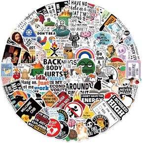 50pcs ملصقات مضحكة للبالغين ، ملصق ملصق ميم مزحة للأطفال البالغين ، حزمة ملصقات ماء فينيل ماء ، شارات بارد مقاومة للماء للكمبيوتر المحمول القبعات الصلبة الساخرة (50pcs)