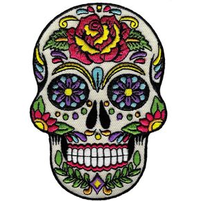 السكر جمجمة Calavera التصحيح المطرز يوم العظمي على الشعار الميت