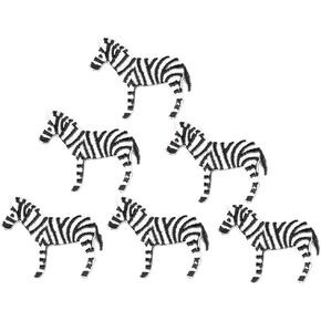 Zebra Animals Embroidery DIY Patches Garment Clothes Patches 6 Pieces