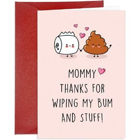 Cute Mothers Day Card Thanks for Wiping My Butt Cards Funny Mothers Day Card for Mom Funny Mother’s Day Cards From Son Daughter Birthday Greeting Cards for Mom Thanking Mother Gifts