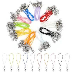 100pcs سحر الهاتف حزام جراد البحر clasp الحبل ملون سلسلة مفاتيح سلسلة الولادة قلادة حبل هوك مجموعة سلك متنوعة ل DIY محمول محمول محرك أقراص USB الملحقات المجوهرات
