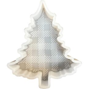 Christmas Tree Plaid Gingham Checkered Holiday Lights Freshie Silicone Mold Heat Resistant Baking Scented Aroma Beads Freshie Supplies