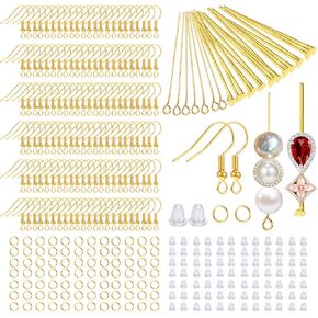 cobee 800 Pcs Earring Hooks for Jewelry Making, Earring Making Kit Stainless Steel Bargain Finds, Hypoallergenic Earring Wires Jump Rings for DIY Jewelry Making Supplies(Silver) in Saudi Arabia