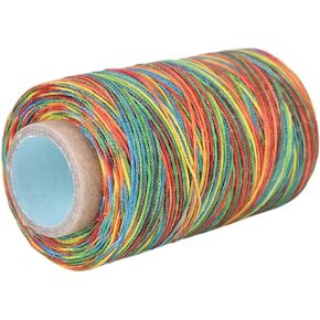 Hand Stitching Cord, 150D/1mm Polyester Flat Waxed Cord 820.2ft Leather Sewing Waxed Thread Handmade Flat Sewing Stitching Cord for Leather Projects(Colorful) in Saudi Arabia