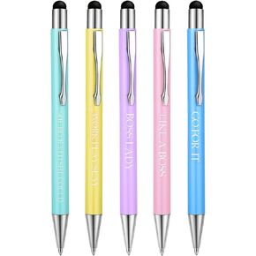 Outus Ballpoint Pen Set Lady Motivational Inspirational Quotes Pen Metal Black Ink Pens Encouraging Presents Ballpoint Pastel Pens for Girl Women Bosses Desk Supplies