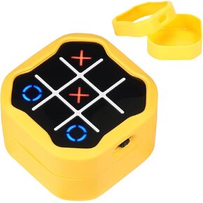 MGZNMTY Silicone Case Compatible with Giiker Tic Tac Toe Bolt Electronic Game, 3-in-1 Handheld Puzzle Game Console Toys Skin for Kids (Only Case) (Bright Yellow)