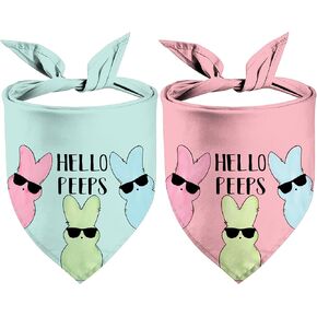 Easter Dog Bandanas, Reversible Shake Your Cotton Tail Dog Kerchief Happy Easter Day Pet Scarfs 2 Pack (06) in Kuwait