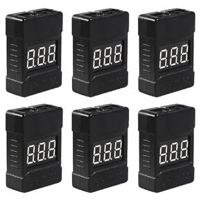 6pcs RC 1-8S TESTER TESTER MONITER LIPO Battery Checker المنبه الجهد الجهد المنخفض مع مؤشر LED