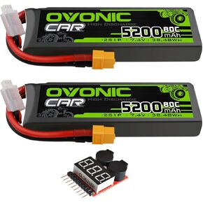 بطارية ليبو البويحة 2S 5200mAh بطارية 7.4 فولت 80 ج مع XT60 قابس الصلبة لحالة صلبة 1/8 1/10 مركبات RC Car Slash RC TRUGGY RC Airplane الطائرات بدون طيار الطائرات بدون طيار