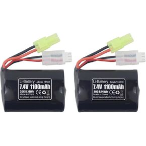 2pcs 7.4v 1100mAh بطارية الليثيوم لـ H102 Tx121 عالي السرعة RC قارب في الهواء الطلق الكهربائية RC التجديف