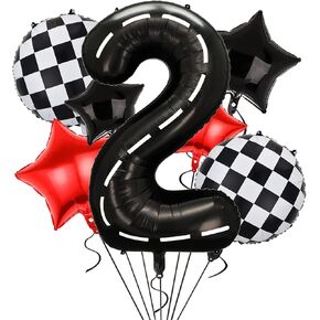 سباق البالونات لحفلات عيد ميلاد السباق 2nd ، 40 بوصة من سباق السباق الرقائق الكبيرة بالون 2 أسود للبنين اثنين