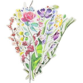 2 Boxes/60 PCS Colorful Flower Bookmark Flower-Shaped Bookmarks Paper Bookmarks for Book Lovers Men Women and Students 30 Styles
