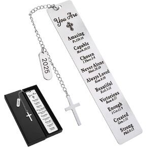 2025 Christian Bookmark, Bible Bookmark Metal for Reading, Bible Markers Christian Bookmarks for Teen Girl, Bible Accessories Women, Bible Book Marks for Book Lover Birthday Mother's Day Church Gifts