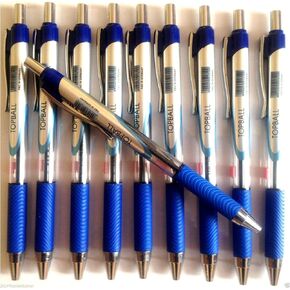 10 X Cello Topball Pen Top Ball Point Smooth Writing Blue Brand Ad by Indian Cricketer Mahindera Singh Dhoni 10 Pens Lot by Cello Topball