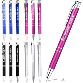 NEWEST 12 Pieces Graduation Gifts Pens, One Degree Hotter Funny Ballpoint Pen Retractable Inspirational Pens for 2025 College Masters Degree PHD Graduates Gift