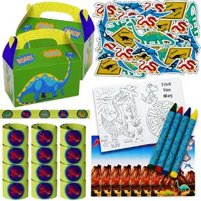 مجموعة Tigerdoe Dinosaur Party Set - Dragon Birthday Party Decorations - Dino Party Supplies - Dragon Party Favor Books - Coloring Books ، تلوين ، أساور صفعة ، الوشم