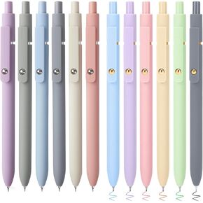 مجموعة أقلام الهلام في Fiover 12pcs تشمل 6pcs الحبر الأسود و 6pcs ملونة ، ملحقات مكتب أقلام.