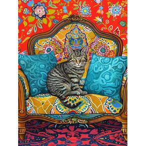 Reofrey DIY Diamond Art Kits for Adults Cats, Animal Full Drill Round Rhinestone Diamond Painting Kits for Adults, Cross Stitch Embroidery Canvas for Crafts Home Wall Decor 30x40cm