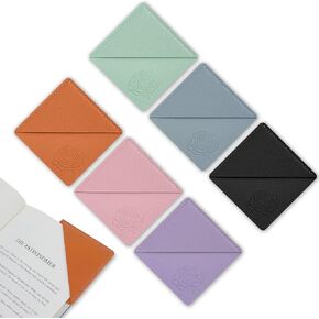 6pcs مرجعية مربعة مربعة جلدية ، علامات كتاب طباعة زهرة رجعية للنساء ، مقطع علامات الكتب ، إكسسوارات صفحة الزاوية لقراءة محبي القراءة اللطيفة القراءة يدويًا لمستلزمات المنزل