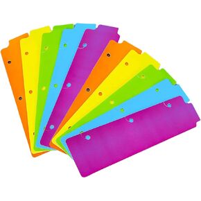 10pcs Snap-in Bonigmark Dividers for 3 Ring Relders ، مرجعية مطلقة ، مقسم الموثق البلاستيكي ، Flowers Planner Page اليوم للصفحات أو الإشارات المرجعية (Multicolor_8.5 * 2.35in)