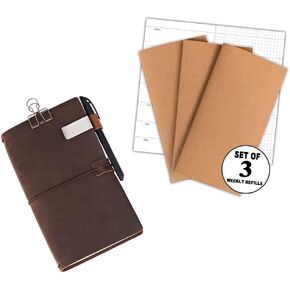 newestor Travelers Notebook Kit and Set of 3 Weekly Inserts