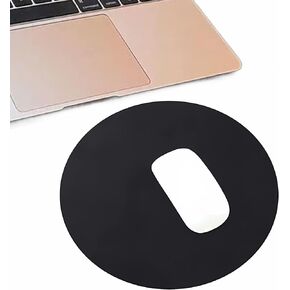 2 PCS أسود جولة PU PAD-8.7 "× 8.7" حصيرة الماوس المقاومة للماء للكمبيوتر المحمول والكمبيوتر ، ودعم القماش من جانب واحد وغير انزلاق