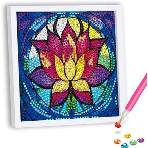 Skryuie 5d Diamond Painting for Kids Lotus - DIY Diamond Art Kits for Boys and Girls تتراوح أعمارهم بين 6-8-10-12